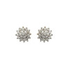 Boucles d'oreilles fleurs vintage plaqué or et zirconiums - La Petite Française