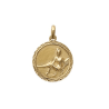 Pendentif vierge rond ciselé en plaque or - La Petite Française