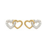 Boucles d'oreilles coeurs duo plaqué or - La Petite Française