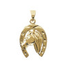 Pendentif fer et tête de cheval plaqué or - La Petite Française