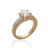Bague solitaire zirconium plaqué or bicolore - La Petite Française