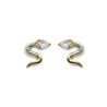 Boucles d'oreilles serpent blanc plaqué or - La Petite Française