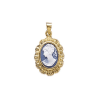 Pendentif camée bleu  frou-frou plaqué or - La Petite Française