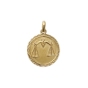 Pendentif balance rond ciselé plaqué or - La Petite Française