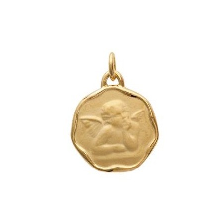 Médaille ronde Ange de Raphaël plaqué or - La Petite Française