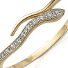 Bracelet jonc serpent strass plaqué or - La Petite Française
