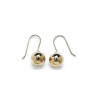 Boucles d'oreilles pendante boule 12 mm plaqué or - La Petite Française