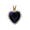 Pendentif coeur bleu plaqué or - La Petite Française