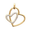 Pendentif double coeurs plaqué or et zirconiums - La Petite Française