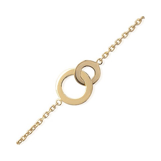 Bracelet 2 anneaux plaqué or - La Petite Française
