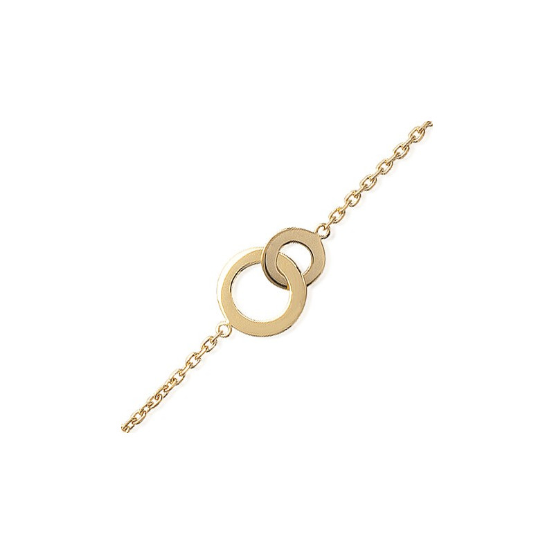 Bracelet 2 anneaux plaqué or - La Petite Française