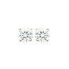 Boucles d'oreilles zirconium rond 8 mm - 4 griffes plaqué or - La Petite Française