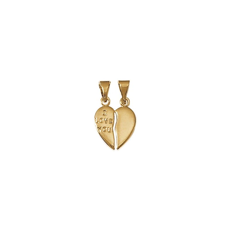 Pendentif Coeur sécable " i love you "plaqué or - La Petite Française Pendentif Coeur sécable " i love you "plaqué or - La Petite Française