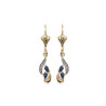 Boucles d'oreilles saphir dormeuses Céleste plaqué or - La Petite Française