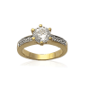 Bague solitaire zirconium plaqué or bicolore - La Petite Française