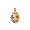 Pendentif camée corail frou-frou plaqué or - La Petite Française