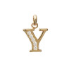 Pendentif lettre Y et zirconiums plaqué or - La Petite Française