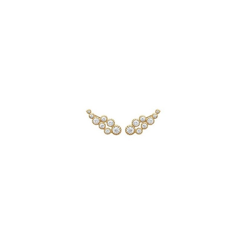 Contours d'oreilles bulles plaqué or et zirconiums - La Petite Française Contours d'oreilles bulles plaqué or et zirconiums - La Petite Française