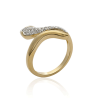 Bague serpent plaqué or et zirconiums - La Petite Française