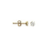 Boucles d'oreilles zirconium rond 4 mm - 6 griffes  plaqué or - La Petite Française