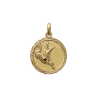 Pendentif capricorne rond ciselé plaqué or - La Petite Française