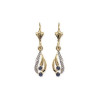 Boucles d'oreilles saphir dormeuses Aglaé plaqué or - La Petite Française