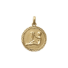 Pendentif verseau rond ciselé plaqué or - La Petite Française