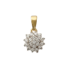 Pendentif fleur vintage plaqué or et zirconiums - La Petite Française
