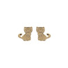 Boucles d'oreilles chat et un noeud plaqué or - La Petite Française