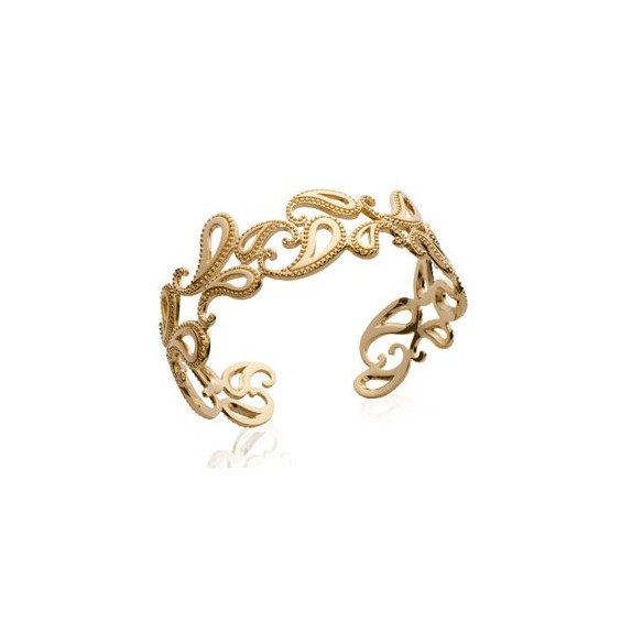 Bracelet jonc arabesque plaqué or - La Petite Française