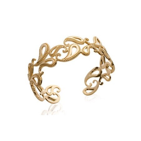 Bracelet jonc arabesque plaqué or - La Petite Française