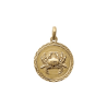 Pendentif cancer rond ciselé plaqué or - La Petite Française