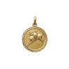 Pendentif bélier rond ciselé en plaqué or - La Petite Française