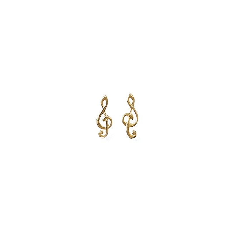 Boucles d'oreilles clef de sol plaqué or - La Petite Française