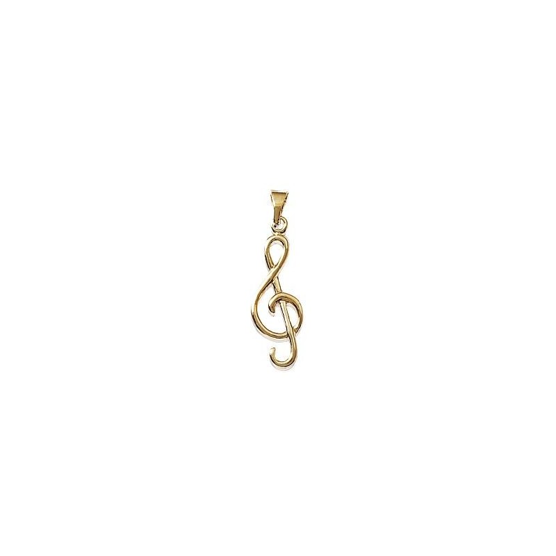 Pendentif clef de sol plaqué or - La Petite Française