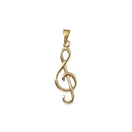 Pendentif clef de sol plaqué or - La Petite Française