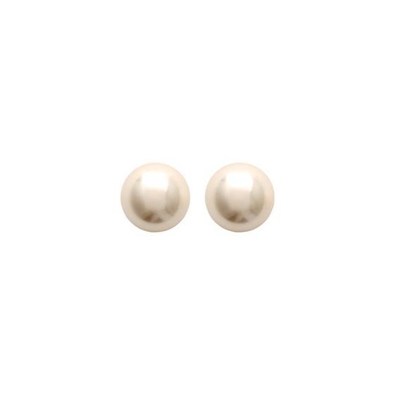 Boucles d'oreilles perle Majorque blanche 10 mm plaqué or - La Petite Française