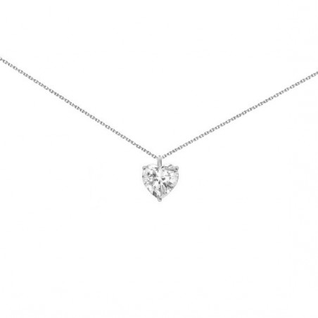 Collier coeur en Or 18 carats gris et diamant - GSI1 - La Petite Française
