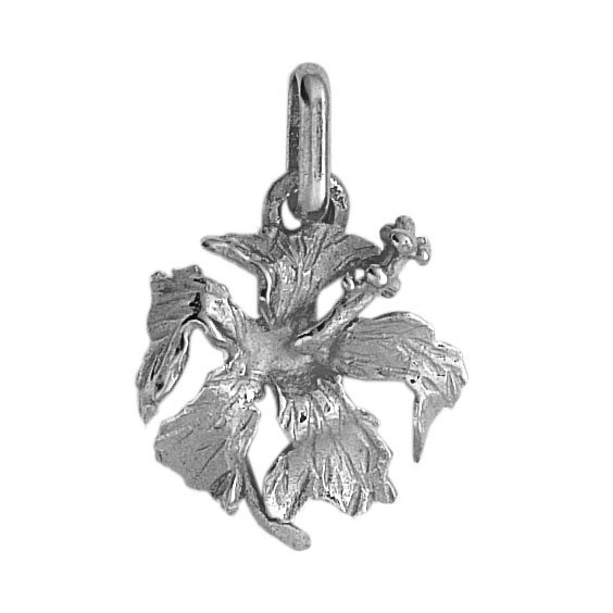 Pendentif hibiscus Or 9 carats gris - La Petite Française