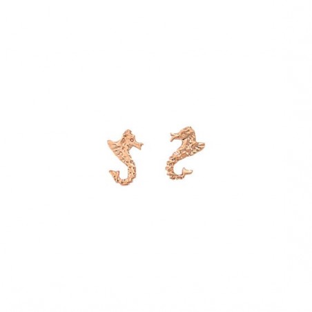 Boucles d'oreilles Hippocampe Or 18 carats rose - La Petite Française