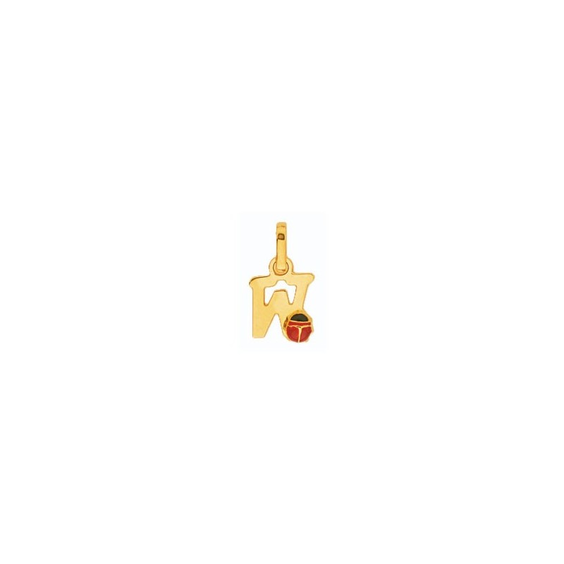 Pendentif coccinelle lettre W Or 18 carats jaune - La Petite Française Pendentif coccinelle lettre W Or 18 carats jaune - La Petite Française