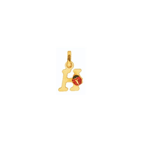 Pendentif coccinelle lettre H Or 18 carats jaune - La Petite Française