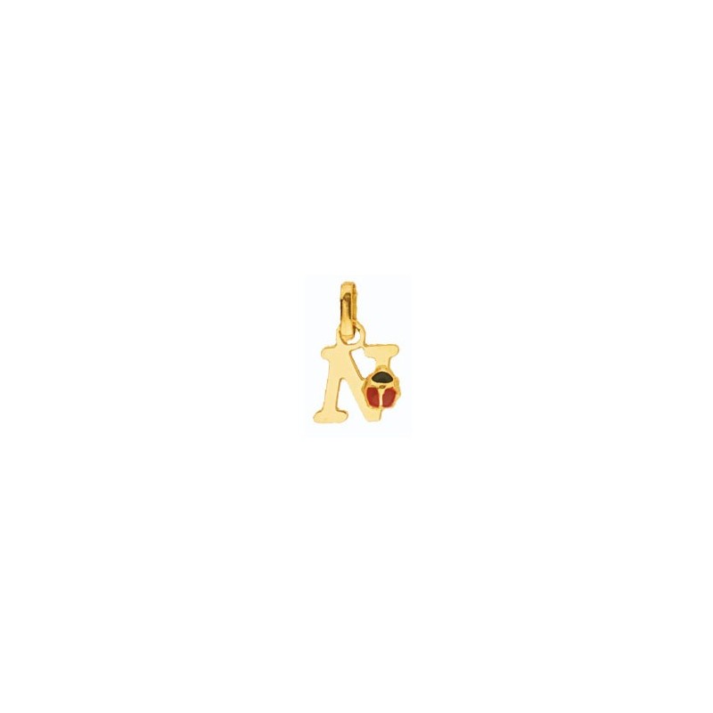 Pendentif coccinelle lettre N Or 18 carats jaune - La Petite Française Pendentif coccinelle lettre N Or 18 carats jaune - La Petite Française
