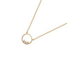 Collier anneau 3 zirconiums plaqué or