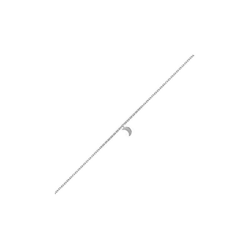 Chaîne cheville maille forçat et charm lune argent - La Petite Française Chaîne cheville maille forçat et charm lune argent - La Petite Française