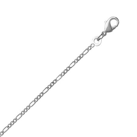 Chaine de cheville maille figaro 1/3 - 1.5 mm argent - La Petite Française