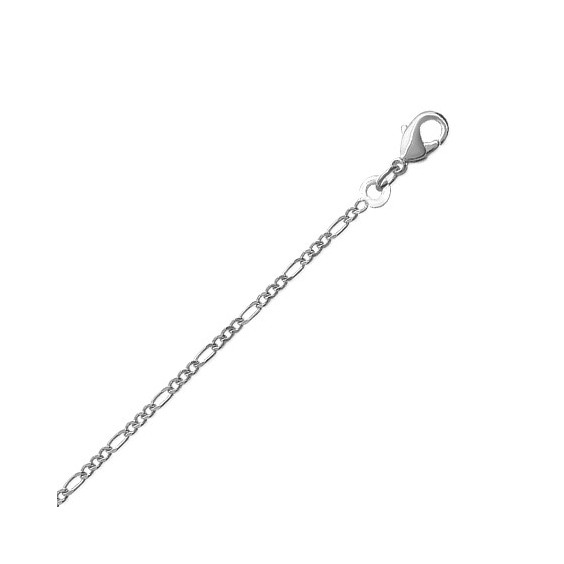 Chaine de cheville maille figaro 1/3 - 1.5 mm argent - La Petite Française