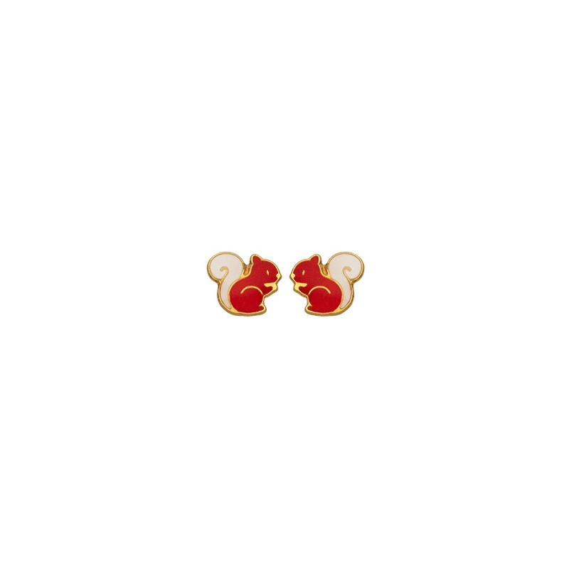 Boucles d'oreilles écureuil or 9 carats jaune
