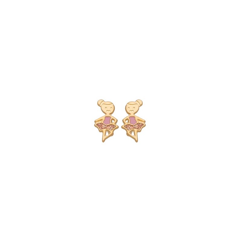 Boucles d'oreilles danseuses or 18 carats jaune