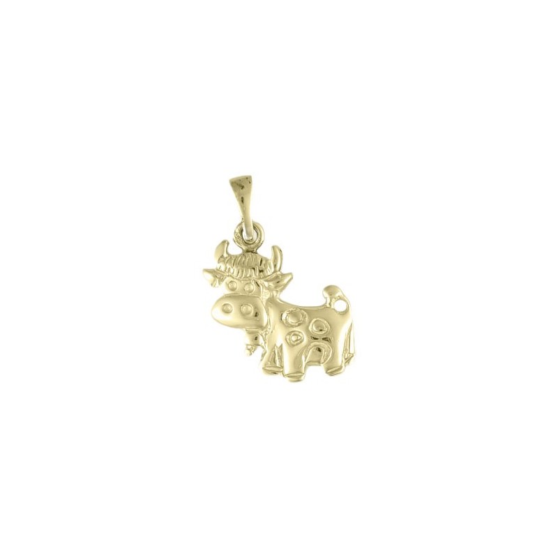 Pendentif vache avec sa cloche plaqué or